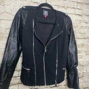 Vince Camuto Faux Leather Moto Jacket SZ 0